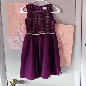 Nannette Plum Embellished Girls' Party Dress